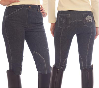 Sherwood Forest Bramble Ladies Denim Riding Jeggings Purple