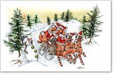 Dashing Through the Snow Equine Christmas Cards Pack 10
