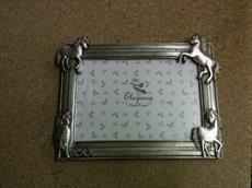 Pewter Finish Horse Photo Frame