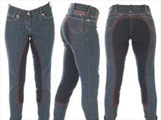 HyPERFORMANCE Denim Ladies Full Leather Seat Breeches