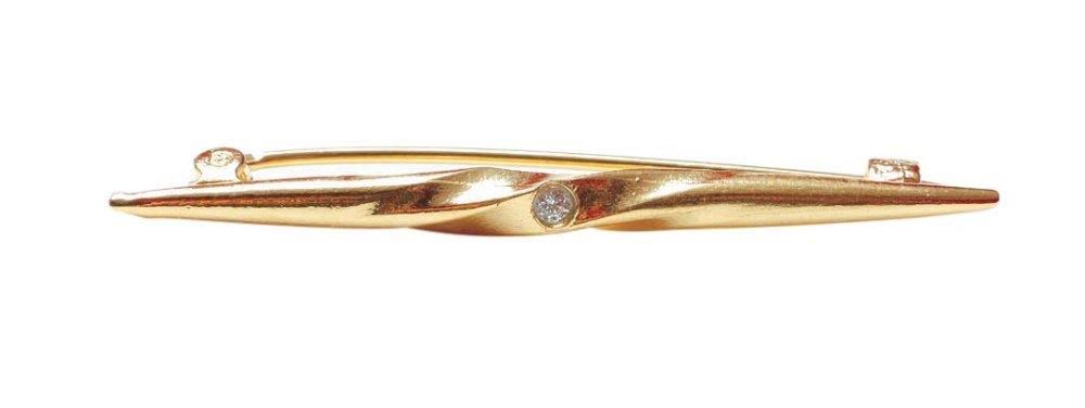 Dublin Gold Plated Twist with Stone Stock Pin