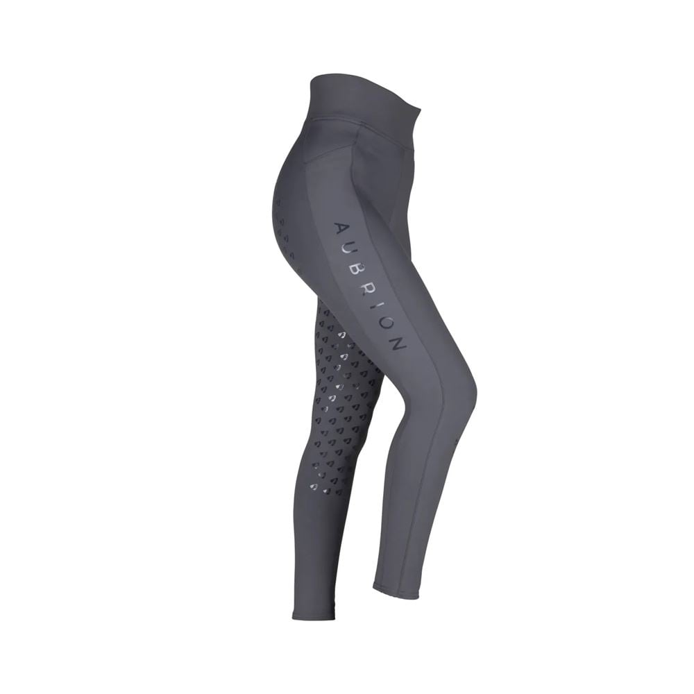 Aubrion Eltar Pantaloni Da Equitazione Donna | Grigio, Taglia XXS, In Nylon E Spandex Con Ginocchielli In Silicone