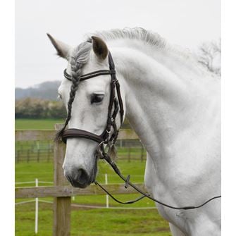 Rhinegold Luxe Anatomical Leather Cavesson Bridle