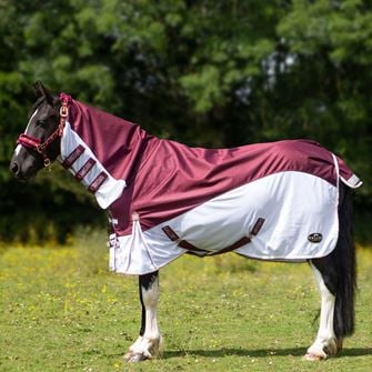 Gallop Trojan Xtra Duraproof Hybrid Fly Turnout Combo (Burgundy/Gold)