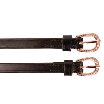 Hy Equestrian Diamante Spur Straps (Brown/Rose Gold)