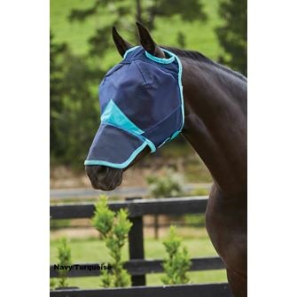 Weatherbeeta Comfitec Fine Mesh Mask with Nose (Navy/Turquoise)