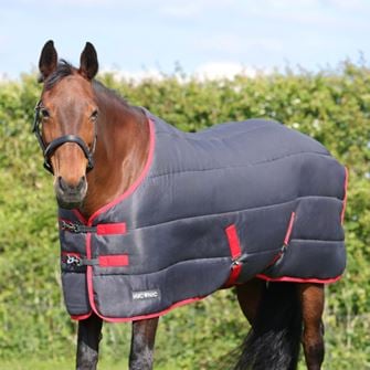 HyCONIC by Hy Equestrian 250g Stable Rug (Charcoal/Red)