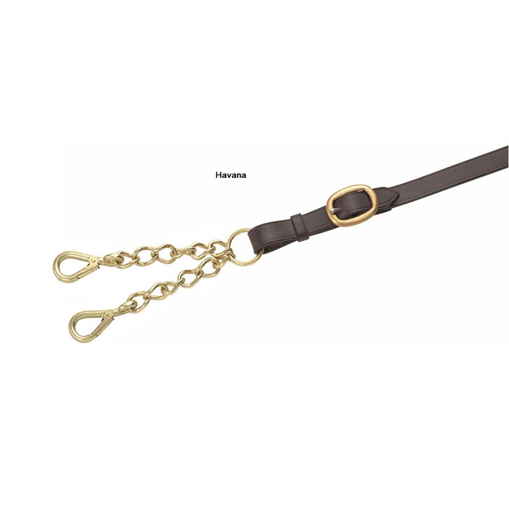 Redini In Pelle Shires Con Catena Newmarket Per Cavallo O Pony, Colore Nero, Taglia Unica