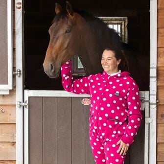 Supreme Products Adult's Dotty Fleece Onesie (Paradise Pink)