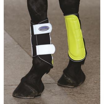 Weatherbeeta Reflective Single Lock Brushing Boots (Yellow/Silver) *Clearance*