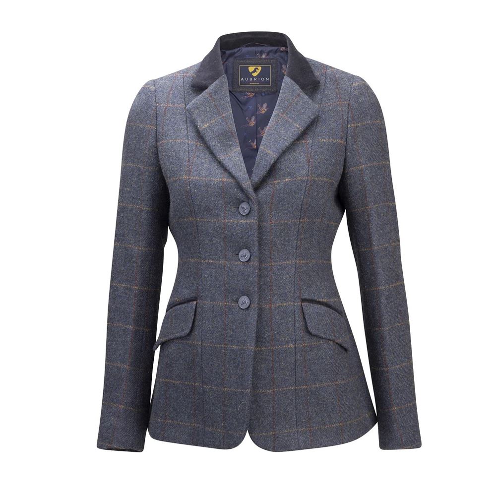 ジャケット・アウター deres 7th short triangle coat sarah Shires Aubrion Saratoga Ladies Jacket (Juniper Navy Check)