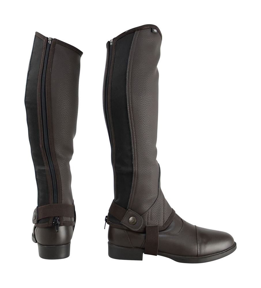 Y-H Hyland Chaps Aus Kunstleder – Größe S, Braun, Mit Fleece-Innenfutter, Elastischem Einsatz Und Druckknopf – Für Reitkomfort Und Beinschutz