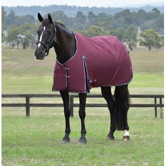 Weatherbeeta Comfitec Essential Turnout Standard Neck - 50g (Burgundy/Navy)