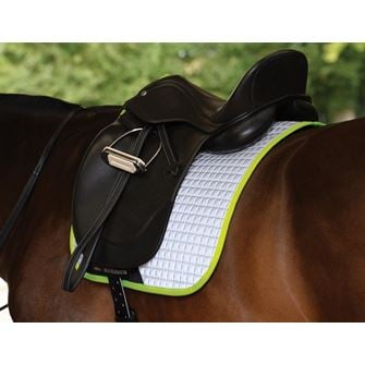 WeatherBeeta Reflective Prime Dressage Saddle Pad (Silver/Yellow) *Clearance*