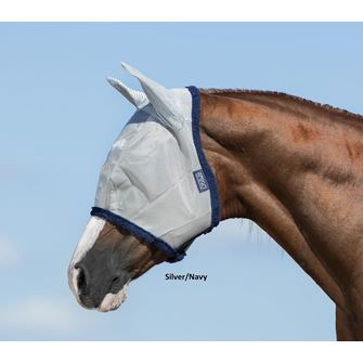 Horseware Amigo Fly Mask (Silver/Navy) *Clearance*