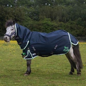 Gallop 600D PONIE Duraproof 0g Combo Turnout (Navy/Green)