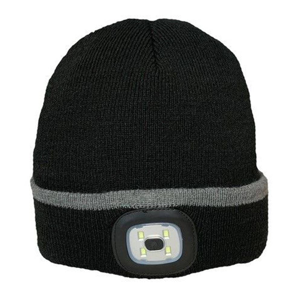 Vision LED Lights Unisex Beanie Hat Black