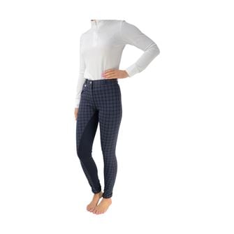 Hy Equestrian Harby Ladies Jodhpurs (Navy Check - 26") *Clearance*