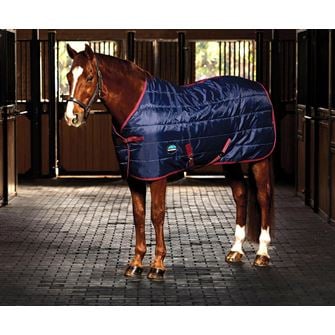 Weatherbeeta Comfitec 210D Channel Quilt Stable Standard - 100g (Navy/Burgundy)