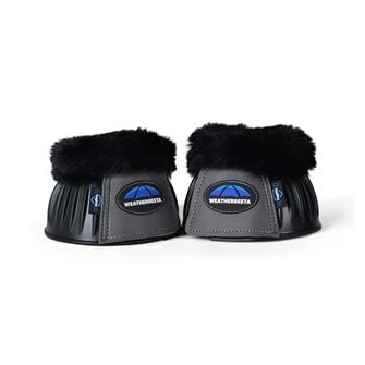 Weatherbeeta Tough-Tec Prime Fleece Trim Rubber Bell Boots (Black/Grey)
