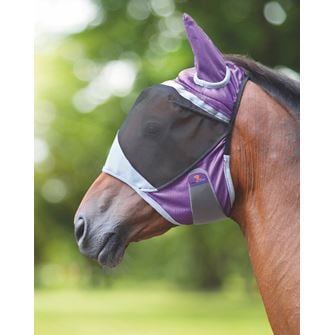 Shires Deluxe Fly Mask with Ears (Purple - Pony) *Clearance*