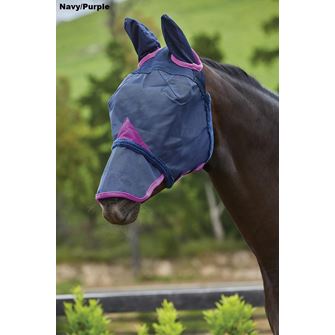 Weatherbeeta Comfitec Durable Mesh Mask with Ears & Nose (Navy/Purple)